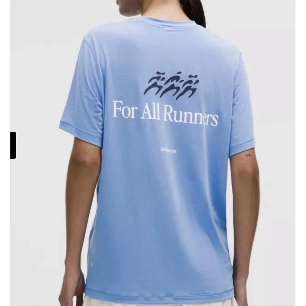 Lululemon Jersey Training Short-Sleeve Shirt For All Runners Tee Blue Women's 6